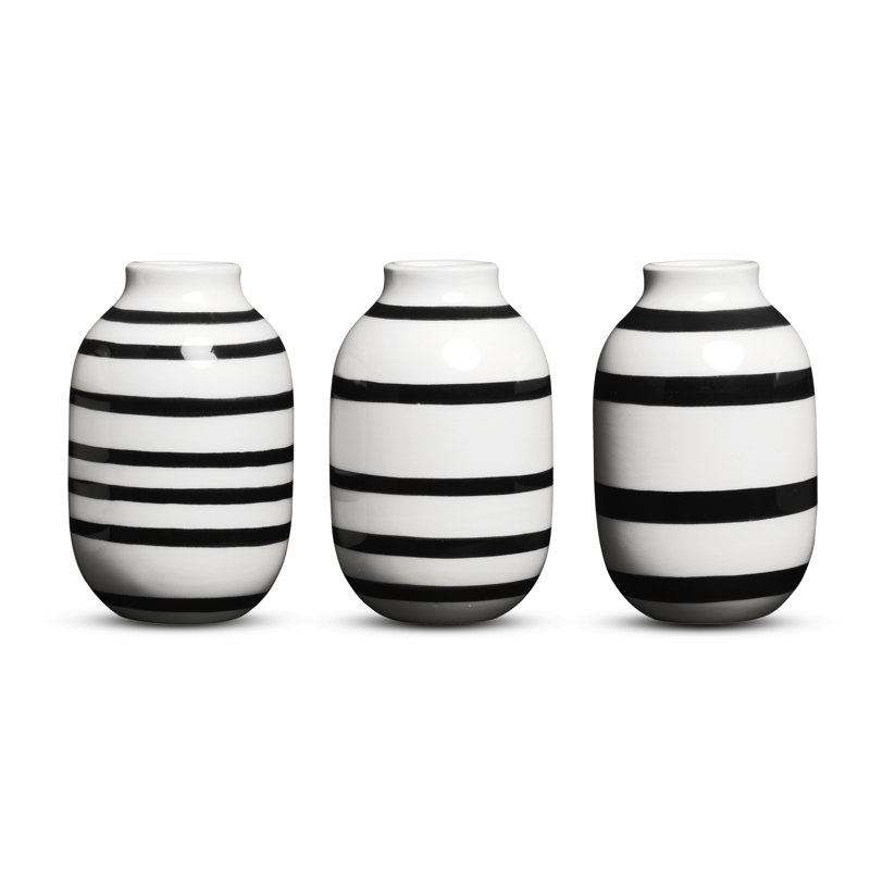 Omaggio Stoneware Table Vase, Black/White