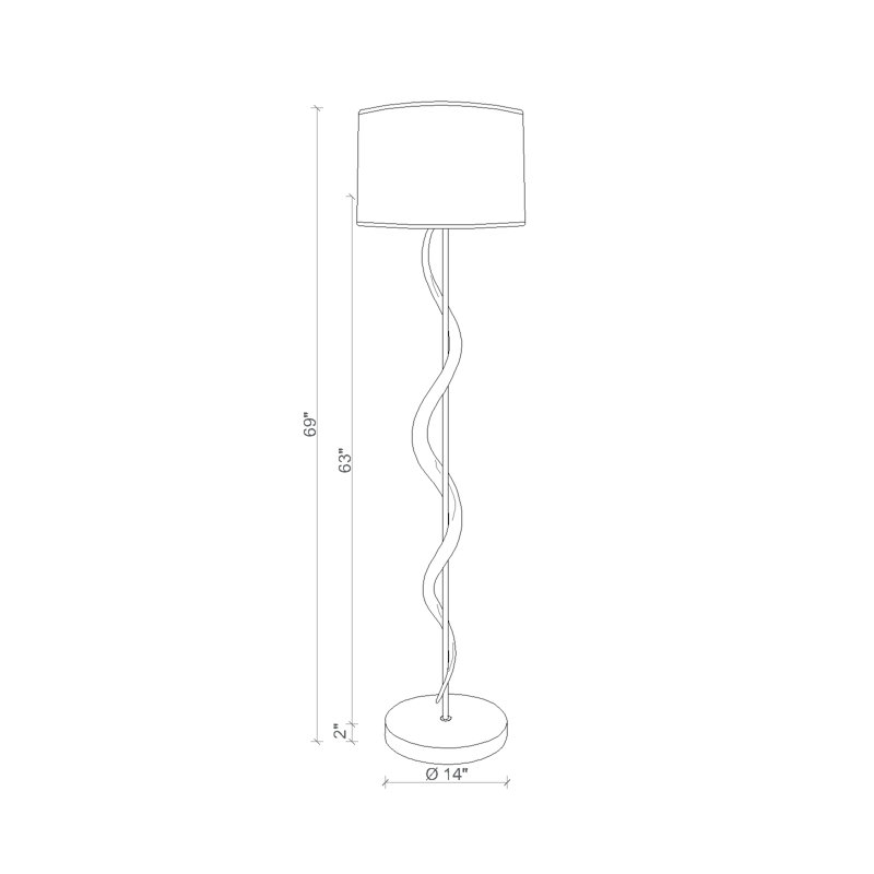 Polished African Inner Horn Floor Lamp w/ Brass & Cream Cow Accents