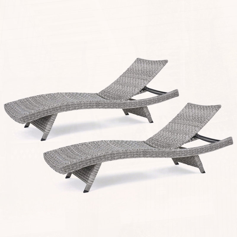 Ensemble de 2 chaises longues en osier Crete