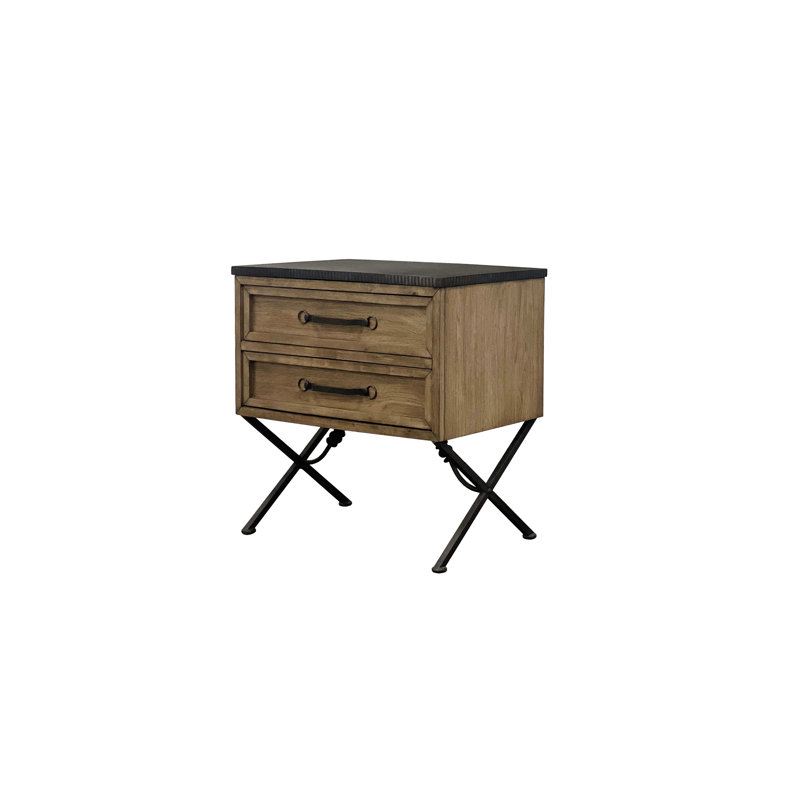 Table de chevet 2 tiroirs Almond