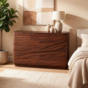 52" W Modern 9 Drawers Dresser, Dressers & Chest Of Drawers W/curved Profile Design