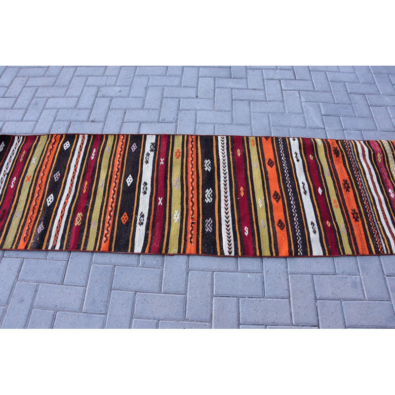 Tapis turcs, tapis de couloir 2,1 x 8,4 pi, tapis Boho, tapis moderne, kilim, tapis de cuisine noirs, tapis rétro
