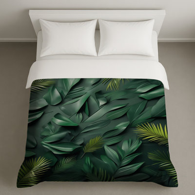 Housses de couette tropicales à feuilles vertes