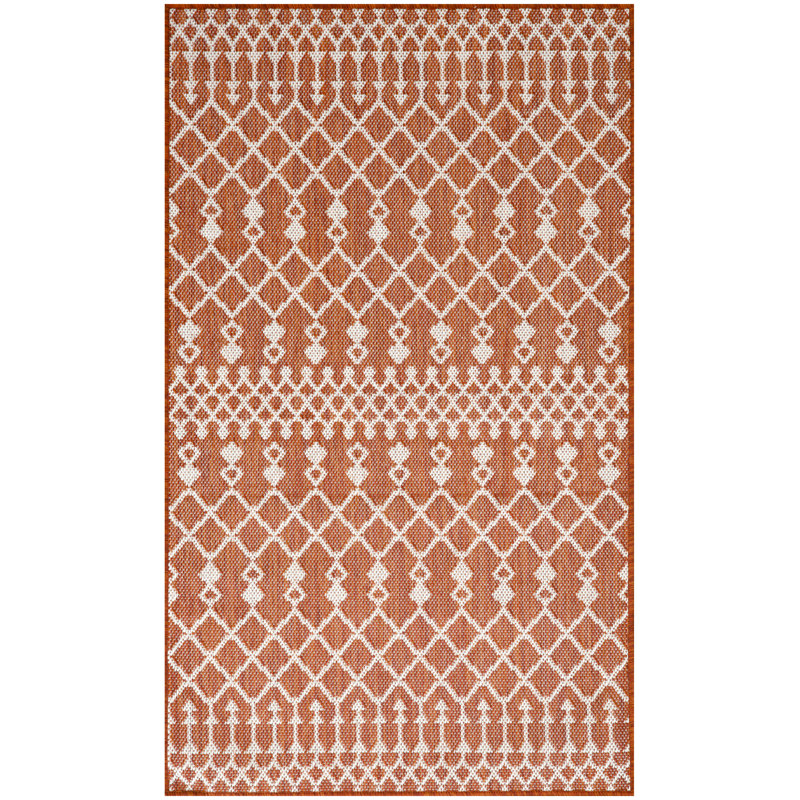  Positano 2' x 3' Terracotta Modern Rug, Terracotta, Rectangle 2' x 3'