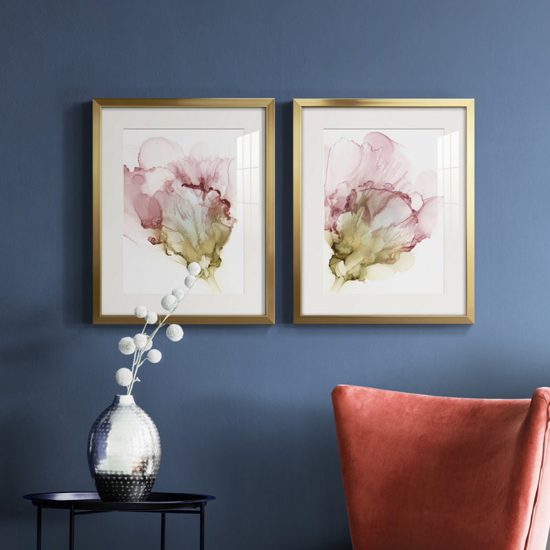 Floraison rose I - reproduction encadrée de qualité supérieure - prête à être accrochée