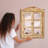 20x15" Farmhouse Rustic Distressed Wood Window Shutter Decorative Wall Mirror for Entryway, Natural