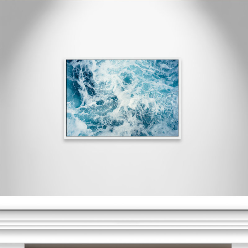 Océan bleu par Christopher Engstrom - impression d'un seul cadre photo, H 25,5 po x l 35,5 po x P 1,25 po, Cadre blanc satiné
