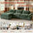 Balendin Boneless Feather Down L-Shaped Sectional Sofa, Apartment Couch with Ottoman,Modular-1506986618