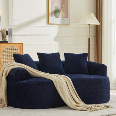 67,16 po courbé, orange rouge, coussins à ressorts ensachés, 3 coussins décoratifs, sans assemblage, décor élégant en velours côtelé, espace de détente
