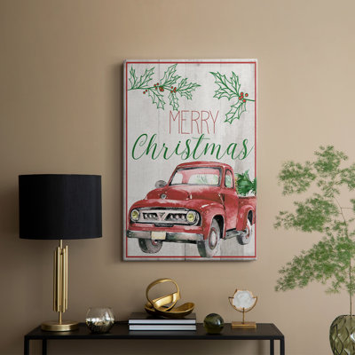 Camion rouge «Merry Christmas» - Cavas enveloppés de galerie