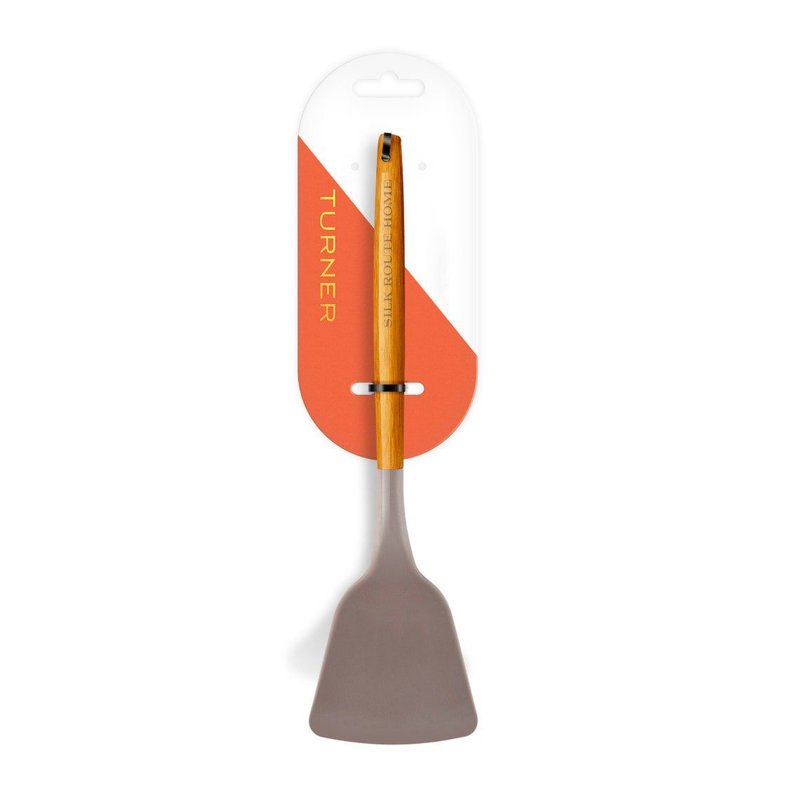 Acacia Wood & Grey Silicone Turner, Grey