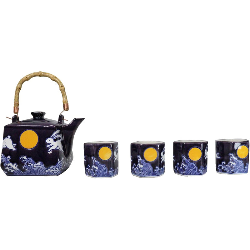 Ensemble de théière avec 4 tasses à thé Night Moon Rabbit