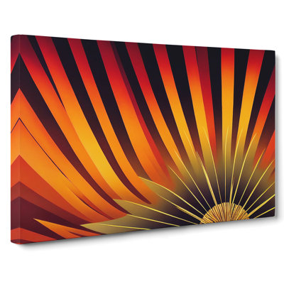 The Art Deco Sunset Abstract - Wrapped Canvas