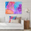 Mauve et bleu abstrait luxueux fluide - Peinture sur toile-67322990-67322991
