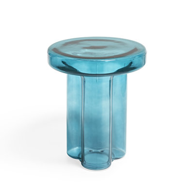 Halvorsen Kober Glass Pedestal End Table