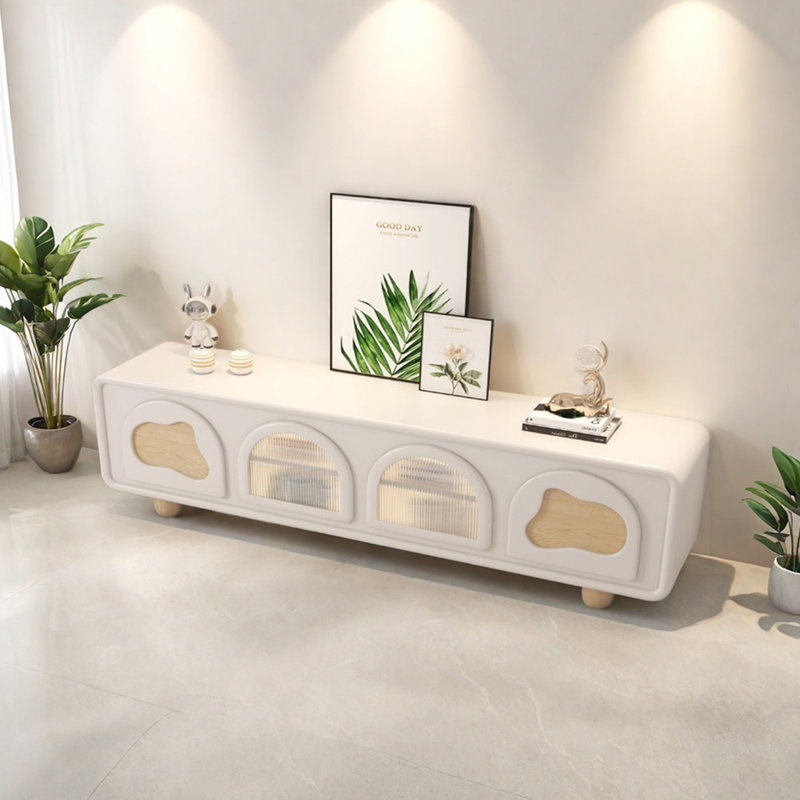 Meuble télé de style crème, 86.61"