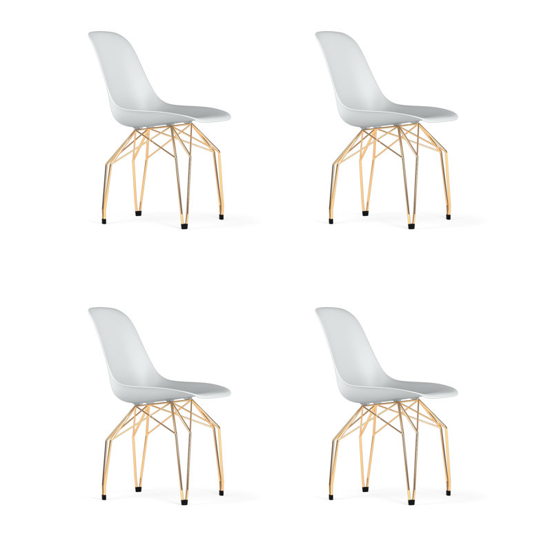 Ensemble de 4 chaises V9 Diamond, Or blanc
