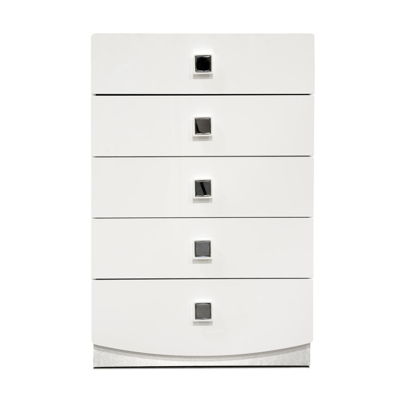 Rachna 5 Drawer White Modern Chest 