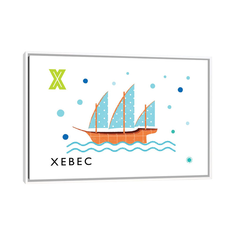 «X is for Xebec» - impression, Toile blanche encadrée, Pas de tapis, H 40 po x l 60 po x 1,5 po