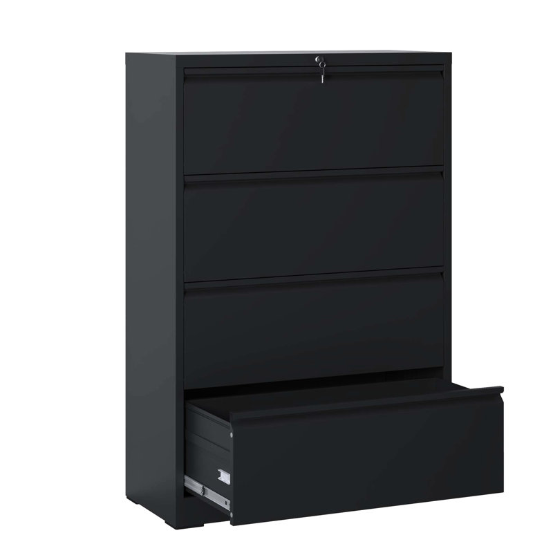 Formaldehyde- 4 File Cabinet, Hardware, 30 Setup For Home Work Area Steel Cabinet With Extension Quiet Drawers, 110Lbs Per Drawer, Safe & Stable Design Office Use