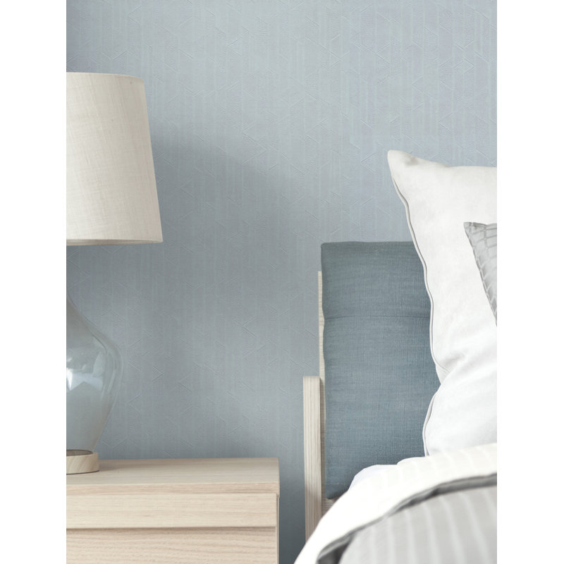 Geometric Wallpaper Roll, Bluestone
