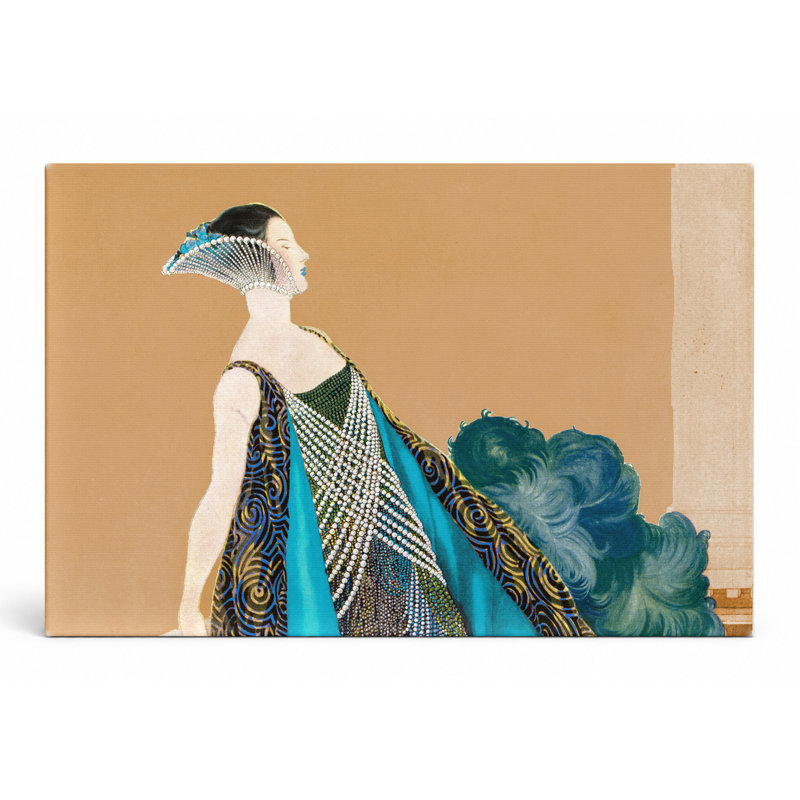 Elegante en robe de soirée, 20" W x 16" H