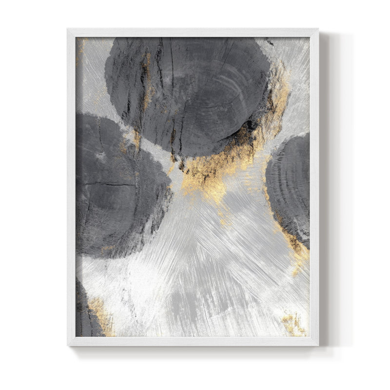 Abstrait, imprimé encadré - prêt à accrocher -, H 10 po x l 8 po, Blanc