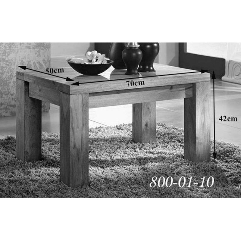 Solid Wood Four Leg Coffee Table, 42cm H x 70cm W x 50cm D