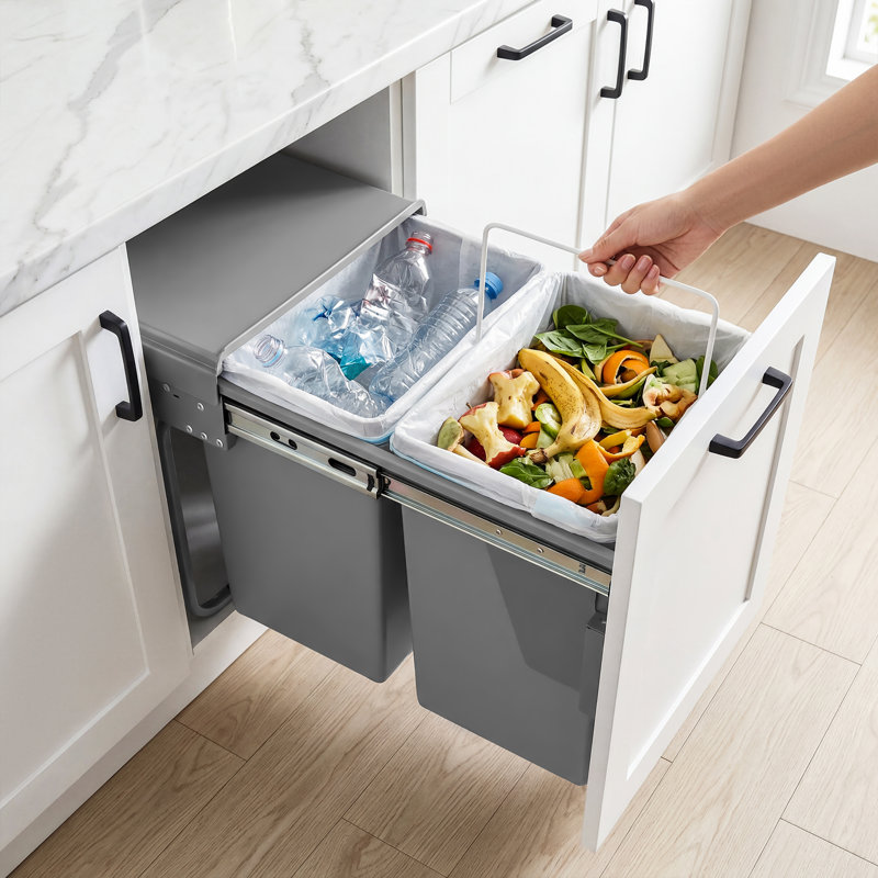 Armoire de cuisine sous le comptoir 40 L à deux compartiments