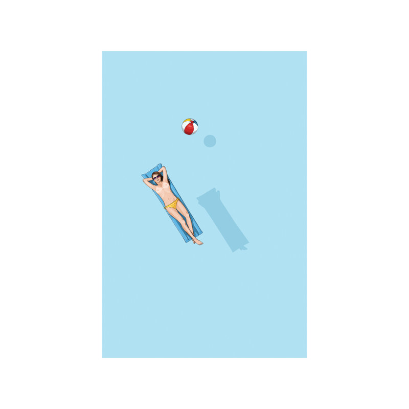 « floating under the sun » par jason ratliff-print, H 48 po x l 32 po x P 1,5 po, Toile tendue