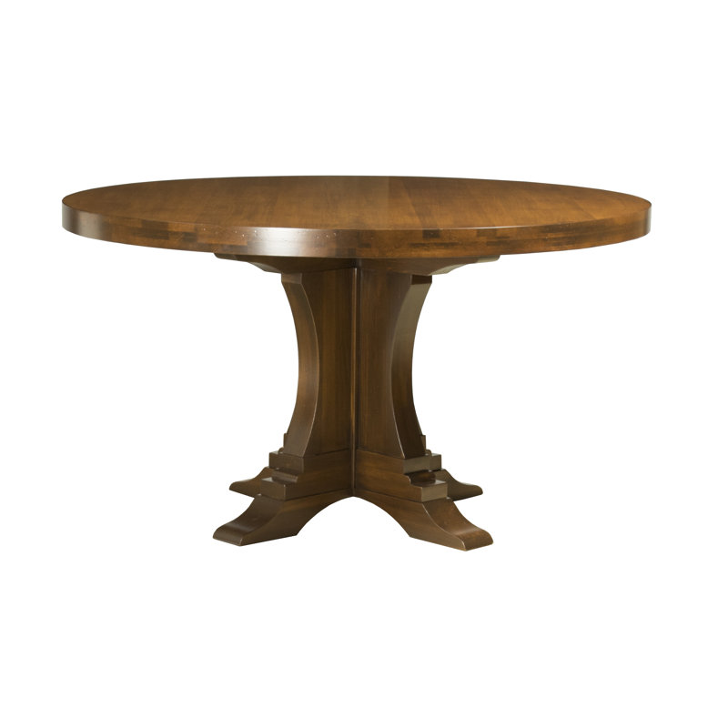 Table de salle à manger en bois massif érable Geneve, H 29,75 po x l 48 po x P 48 po, Noyer délavé