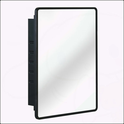 Versatile Metal Framed Mirror Cabinet for Wall Mount or Recess Installation
