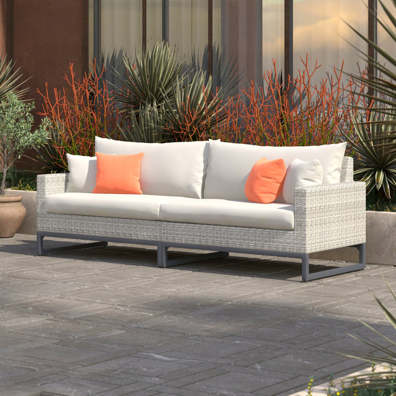 Milo Sunbrella Canapé - Corail moulé, Orange / blanc, Gris