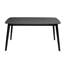 Table de salle à manger d'inspiration Mid-Century, 58,64 po x 35,38 po, 29,68 po, noir, plateau de table en faux bois et pieds robustes en bois d'hévéa, massif +, surface de table moderne à assembler, H 29,68 po x P