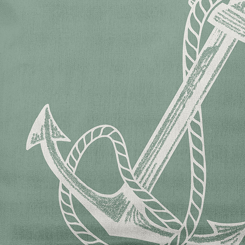 Housse et insert de coussin carré Nautical Nights Anchor & Rope, Carré H 16 po x l 16 po, Sauge