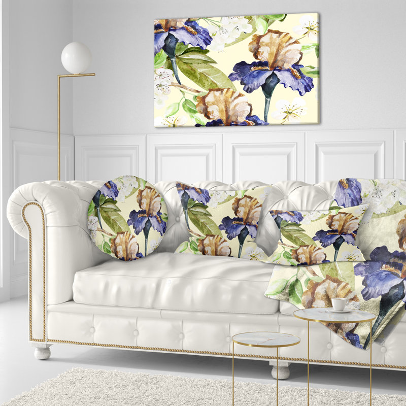 Art floral sans soudure - Coussin décoratif à imprimé floral