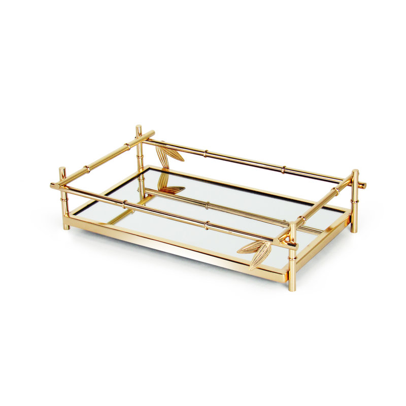 Wyanet Tray, 3" H x 7.25" W x 12" D, Gold