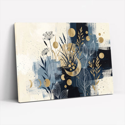 Ensemble de 1 tableau abstrait floral sur toile