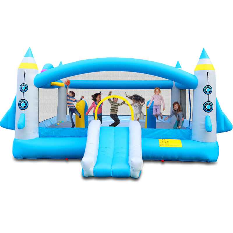 Sautoir gonflable multifonctionnel pour enfants avec système de jeu complet 198 "x 180" 96 "de hauteur