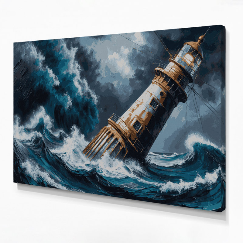 Art mural sur toile gris côtier industriel nautique, H 20 po x l 24 po