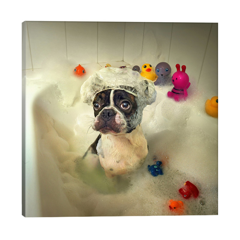 The Bath by Ddiarte - Wrapped Canvas Painting, 45.72 cm H x 45.72 cm W x 3.175 cm D
