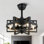 Ventilateur de plafond industriel en cage noire de 18 po avec lumières et télécommande Yursa