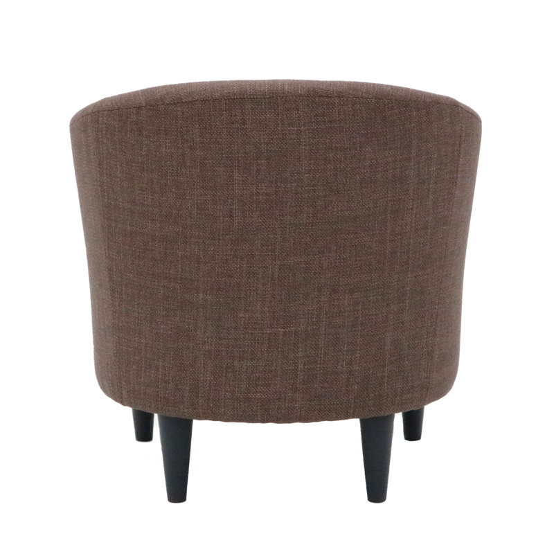 Fauteuil demi-tonneau de 29,50 po de largeur, Mélange de polyester brun