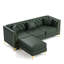 Canapé Chesterfield 3 places modulaire avec coussins capitonnés vert pour salon, appartement-132951355-132951356