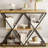 3-Tier Entryway Table with X-Shaped Metal Frame Hallway Table with Storage, Narrow Foyer Furniture Behind Sofa for Living Room, Brown-1389172280-1389172286-1389172285