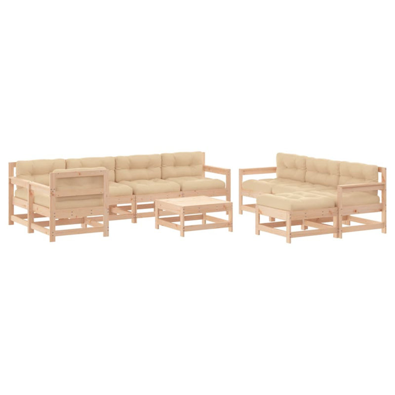 Ensemble de conversation d'extérieur avec coussins Staiko, Beige, Brun
