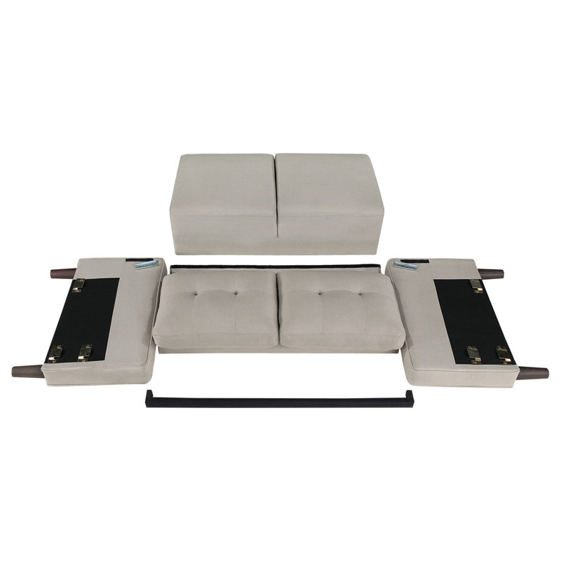 Ensemble de canapé capitonné beige 2 pièces Harvey