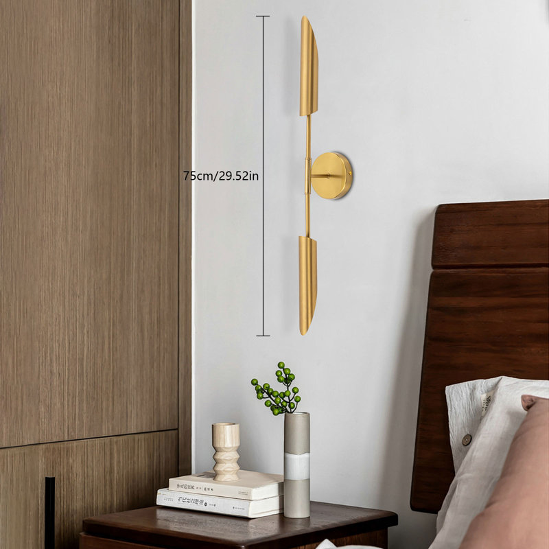 Dual-Head Unique Gold Wall Sconce