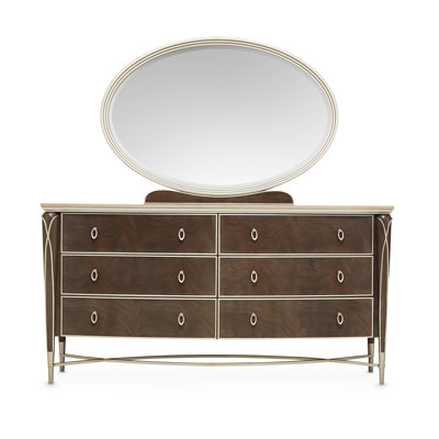 Commode et miroir Villa Cherie - noisette
