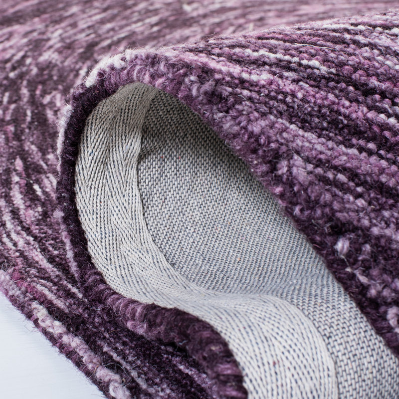 Purple Hand-Tufted Wool Ikat Area Rug 5' x 8'